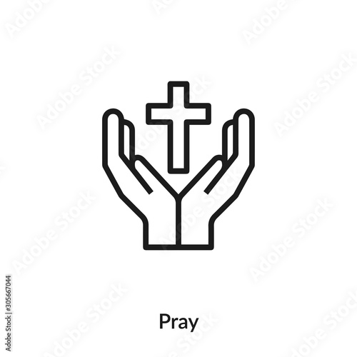 Pray icon vector. Prayer icon vector symbol illustration. Modern simple vector icon for your design. Pray and prayer icon vector	