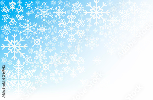 creative idea for background. white snowflakes on a blue background