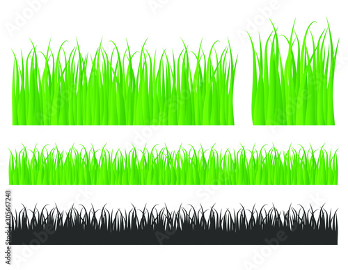 Vector green lawn grass texture illustration: natural, organic, bio, eco label and shape on white background. Ground soil land pattern. 