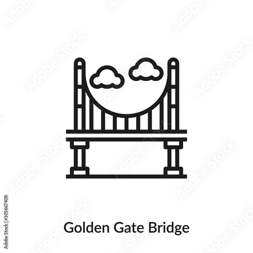 golden gate bridge icon vector. golden gate bridge icon vector symbol illustration. Modern simple vector icon for your design. golden gate bridge icon vector	