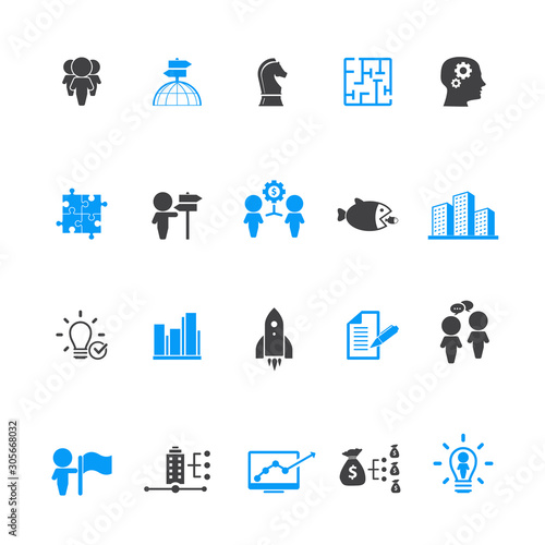 Universal business management and human resources icon set. Universal icons for web and mobile. Vector.	