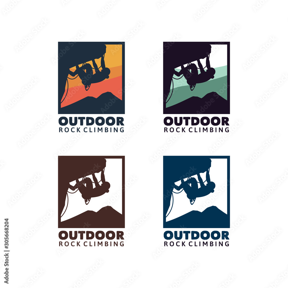 outdoor rock climbing. patch, badge, logo, sign design team or club
