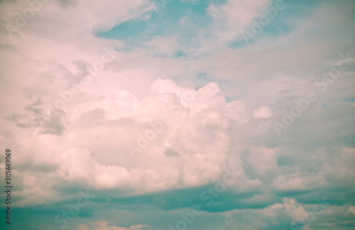 Clouds. Sunset Sky Background. Toned image in retro style. Vintage background