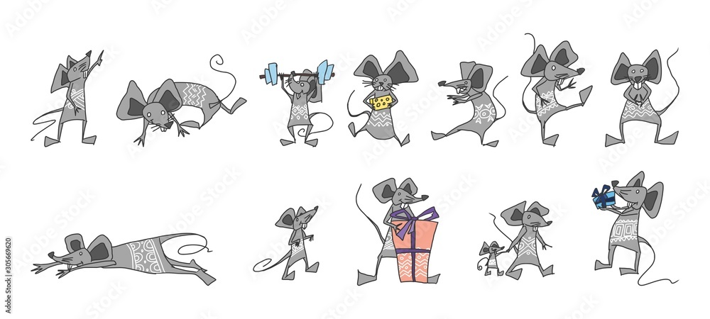 funny characters. funny cartoon doodle mouses funny characters. funny cartoon doodle mouses