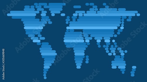 abstract world map. landscape in blue tones