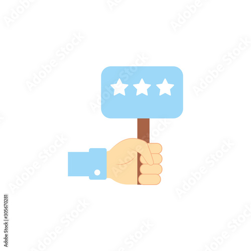 hand with banner protest vote flat style icon