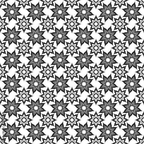 Seamless geometric vector pattern with stars. Abstract geometrical background.