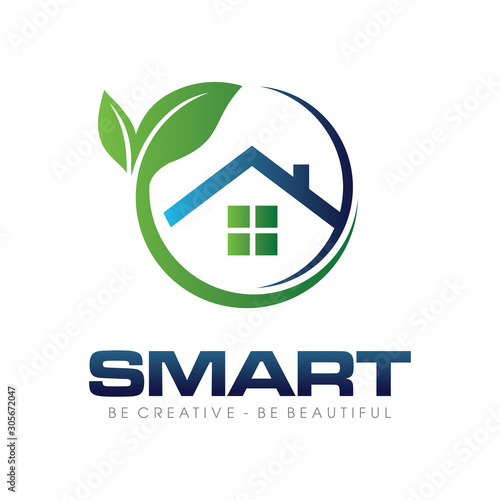 Home Clean, Home Fresh, Green House Logo Vector