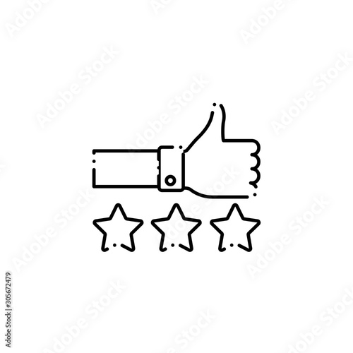 vote hand accept line style icon