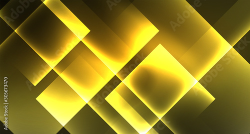Shiny neon design square shape abstract background. Retro vector abstract design banner template