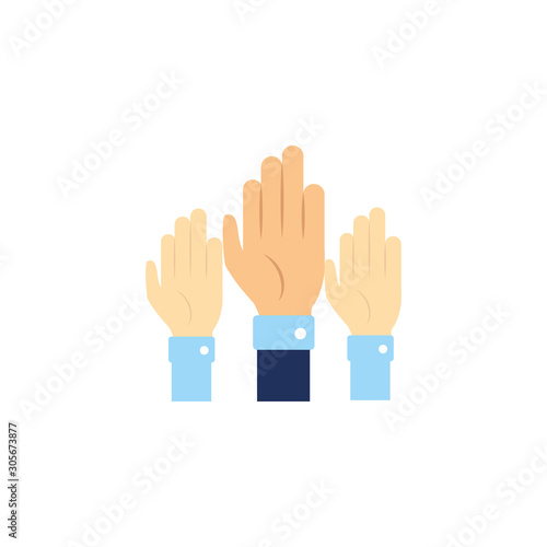hands fist vote flat style icon