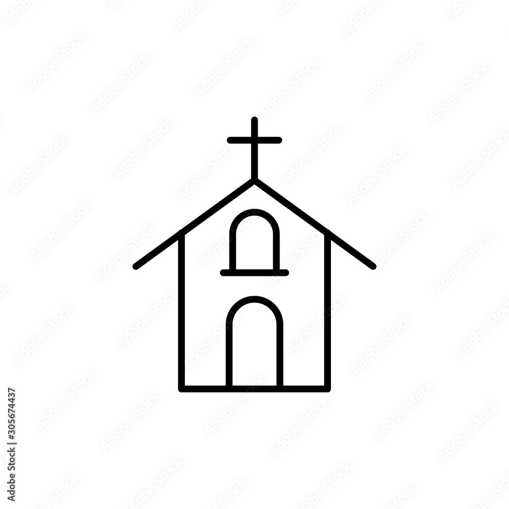 church building line style icon church building line style icon