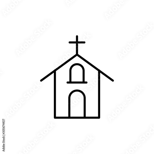 church building line style icon