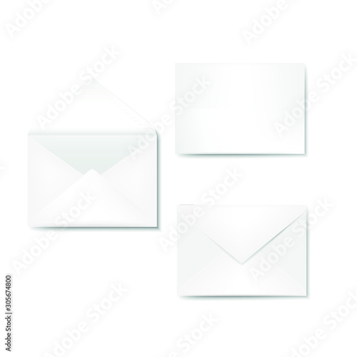 set of envelopes (size C6 ) isolated on white background