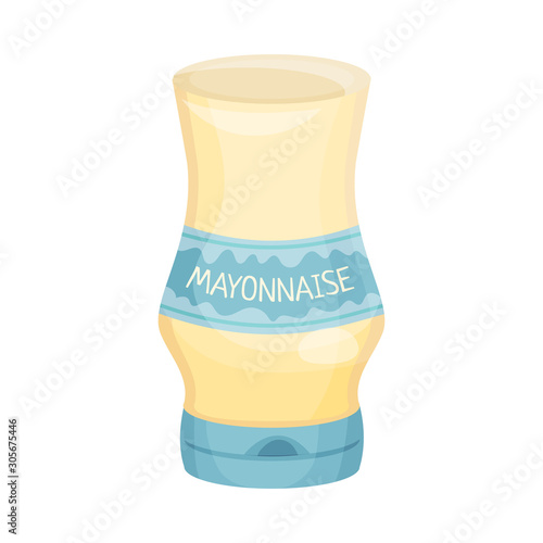 Mayonnaise in Plastic Bottle With Label Vector Element