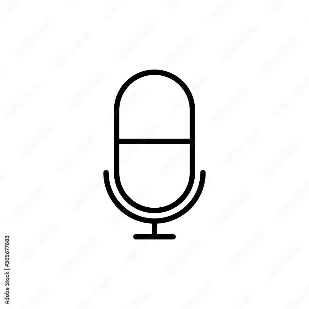 Mic Vector Line Icons of Network and Communication. Pixel perfect. Mic Vector Line Icons of Network and Communication. Pixel perfect.