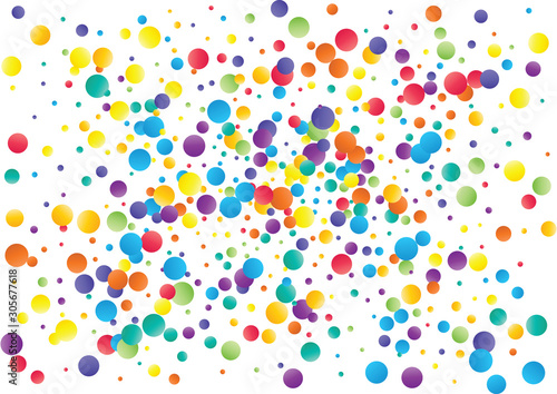 Festive color round confetti background. Abstract frame confetti texture for holiday, postcard, poster, website, carnivals, birthday and children's parties. Cover confetti mock-up. Wedding card layout