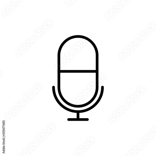 Mic Vector Line Icons of Network and Communication. Pixel perfect. © Designer`s Circle 