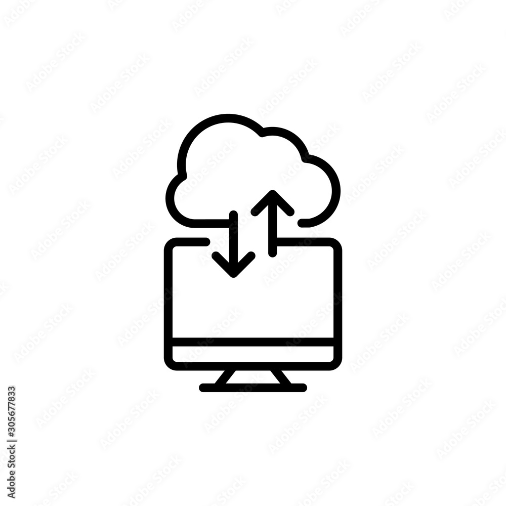 Cloud Drive Vector Line Icons of Network and Communication. Pixel perfect. Cloud Drive Vector Line Icons of Network and Communication. Pixel perfect.