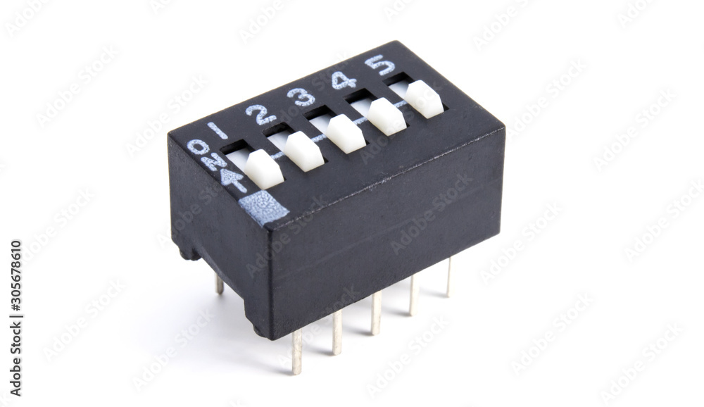 DIP switch version SPST on white background DIP switch version SPST on white background