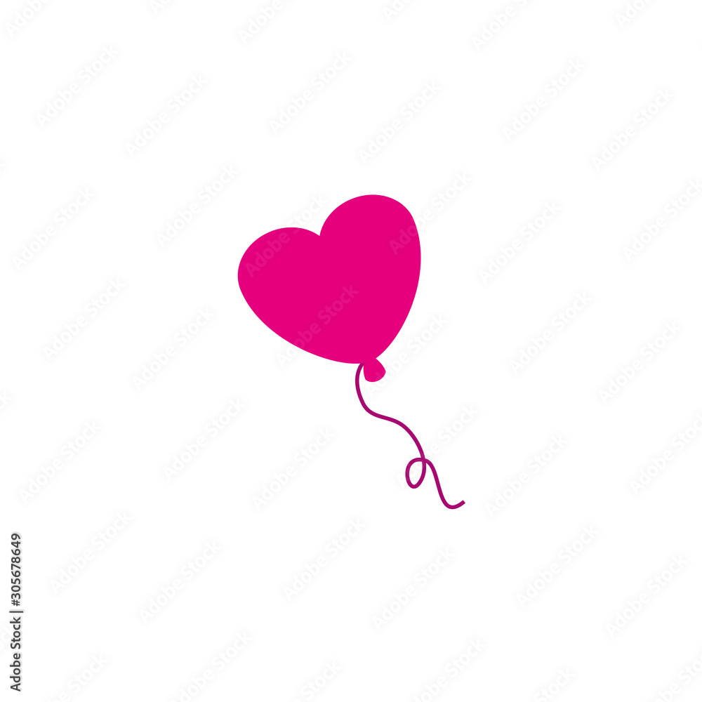 balloons helium in shape heart detailed style