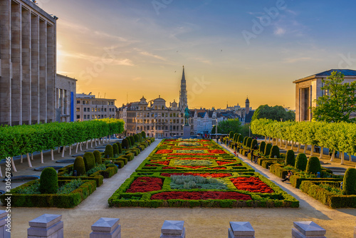 The Mont des Arts or Kunstberg is an urban complex and historic site in the centre of Brussels, Belgium. Cityscape of Brussels (Bruxelles). Architecture and landmarks of Brussels.