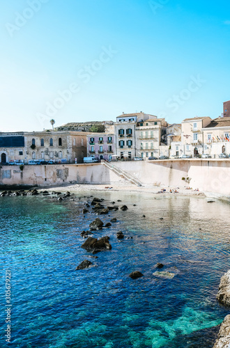 View of Syracuse city on Sicily island in Italy