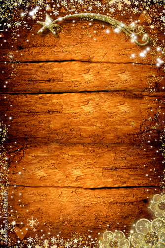 Christmas empty wooden background. Star of Bethlehem