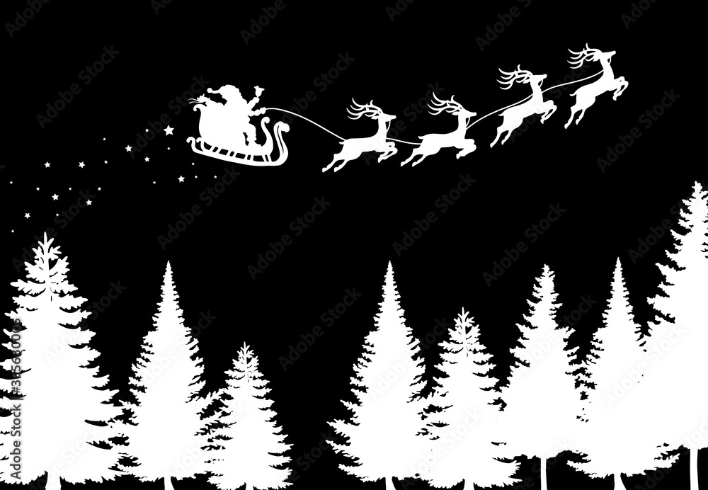 Santa Claus on the sky in winter season.Merry Christmas and Happy New Year. paper art design.Vector EPS 10. Santa Claus on the sky in winter season.Merry Christmas and Happy New Year. paper art design.Vector EPS 10.
