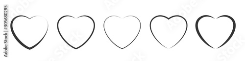 Hearts vector icons. Happy Valentine's day symbols, Love symbol