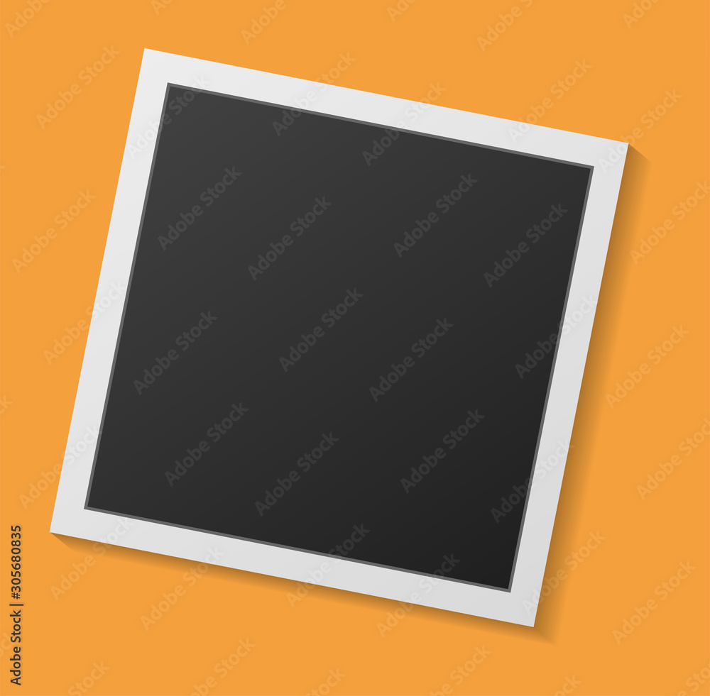 Black and white photo frame with shadows isolated on white background. Vector illustration - Vector Black and white photo frame with shadows isolated on white background. Vector illustration - Vector