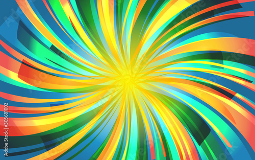 Fototapeta Festive background of bright colorful speed lines