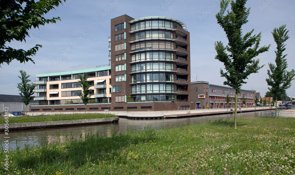 Modern Dutch architecture. Apartments Steenwijk Netherlands
