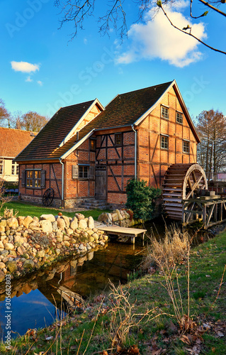 Watermill in Schwerin. Old mill in Mecklenburg-Vorpommern. germany