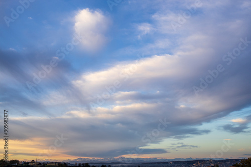 white and grey clouds in a blue sky