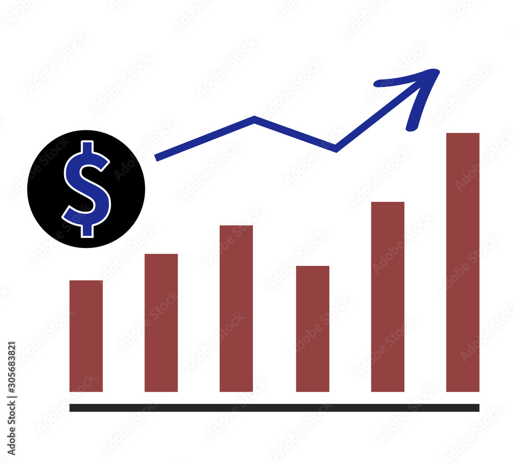 Dollar increase sign icon infographic. Vector stock illustration eps10. Dollar rise concept Dollar increase sign icon infographic. Vector stock illustration eps10. Dollar rise concept