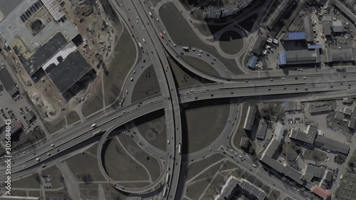 Wallpaper Mural Ring road Cars Traffic in European City, Bridge Viaduct, Drone shot Torontodigital.ca