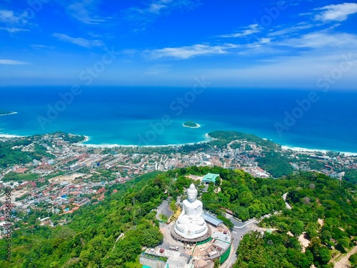 Aerial Views of Big Buddha Phuket Thailand