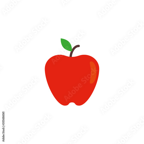 apple fresh fruit flat icon
