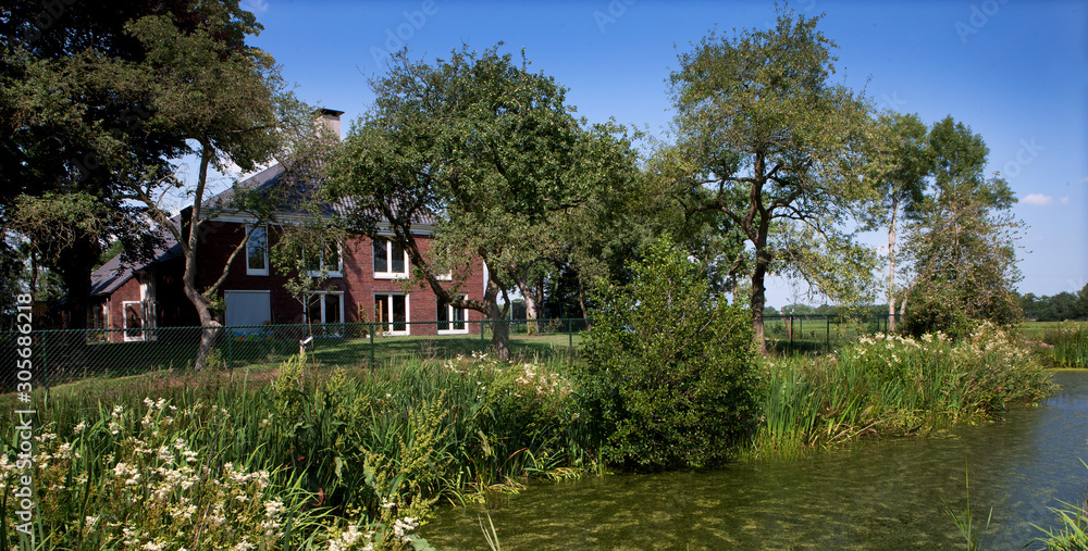 Dutch architecture. Restored farmhouse. Rogat. Meppel Netherlands