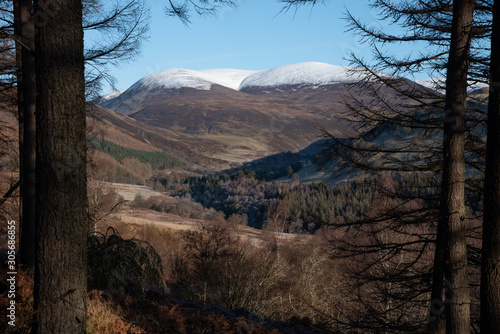 Carn a'Chlamain munro seen from Glen Tilt, Blair Atholl, Cairngorms, Scotland photo