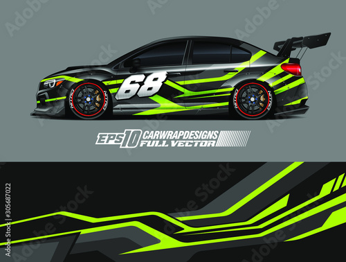 Race car wrap designs. Abstract racing and sport background for car livery. Full vector eps 10.