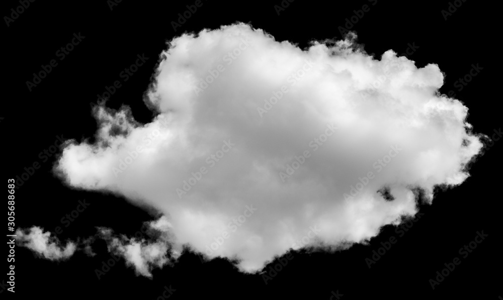 Isolated cloud over black - obrazy, fototapety, plakaty 