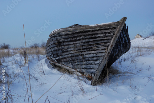 An old boat on the Baltic sea coast