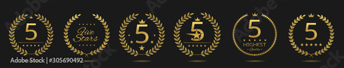 Five star badge set