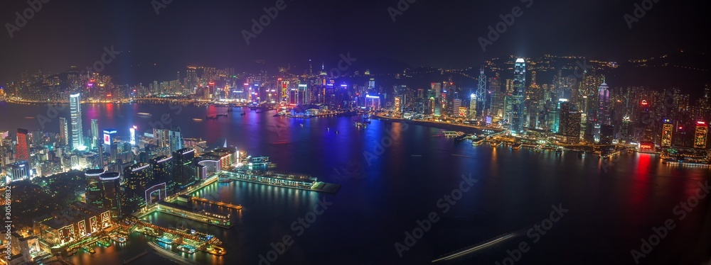 中華人民共和国・香港 SKY100からの夜景 パノラマ