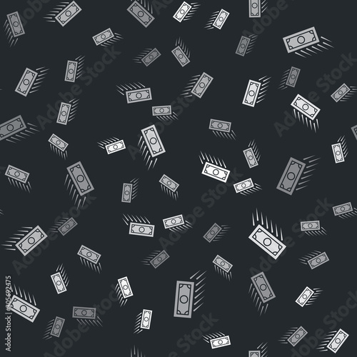 Grey Fast payments icon isolated seamless pattern on black background. Fast money transfer payment. Financial services, fast loan, time is money, cash back concept. Vector Illustration
