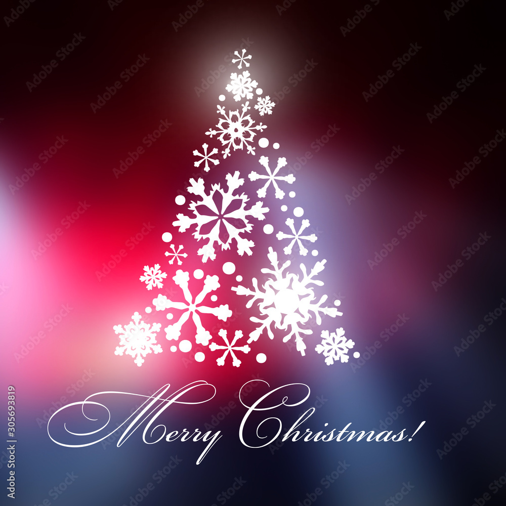 Christmas background with Merry Christmas text, with shining stars and Christmas Tree. Christmas red and dark blue background. Christmas background with Merry Christmas text, with shining stars and Christmas Tree. Christmas red and dark blue background.