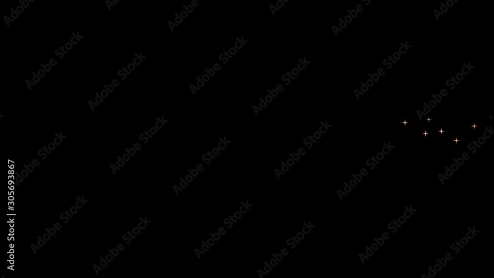 流れる　エフェクト　キラキラ　星　光　オレンジ　背景透過