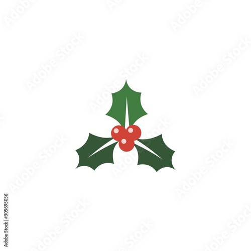 holly creative icon. flat simple illustration. From christmas icons collection. Isolated holly sign on white background